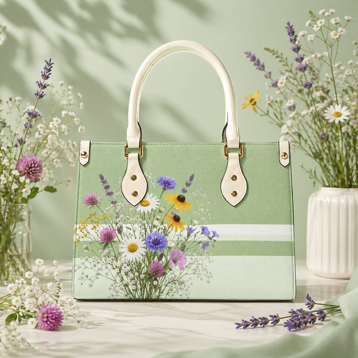 Floral Meadow Handbag – Aesthetic Wildflower Purse for Women The Penelope