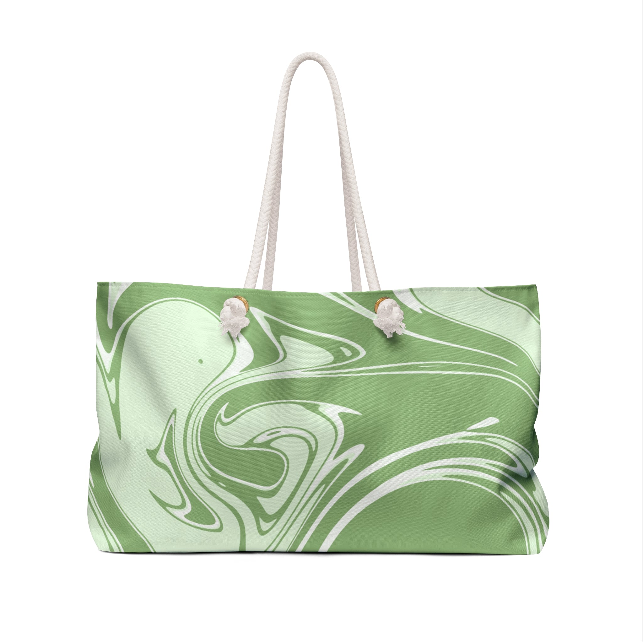 Matcha Green Aesthetic Tote Bag – Marble Print Everyday Travel Bag for Women