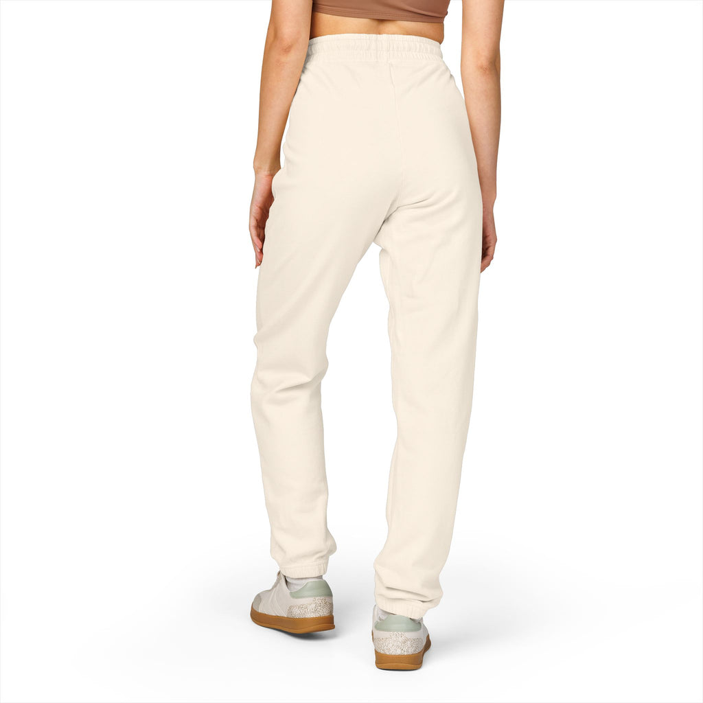 Cream Fleece Sweatpants with Minimal Script Logo — Cozy Everyday Joggers