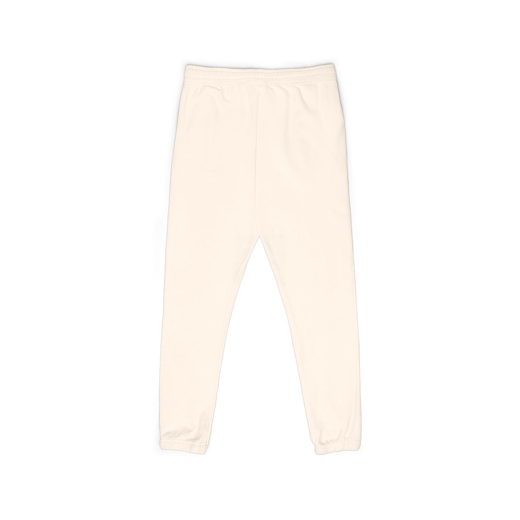 Cream Fleece Sweatpants with Minimal Script Logo — Cozy Everyday Joggers