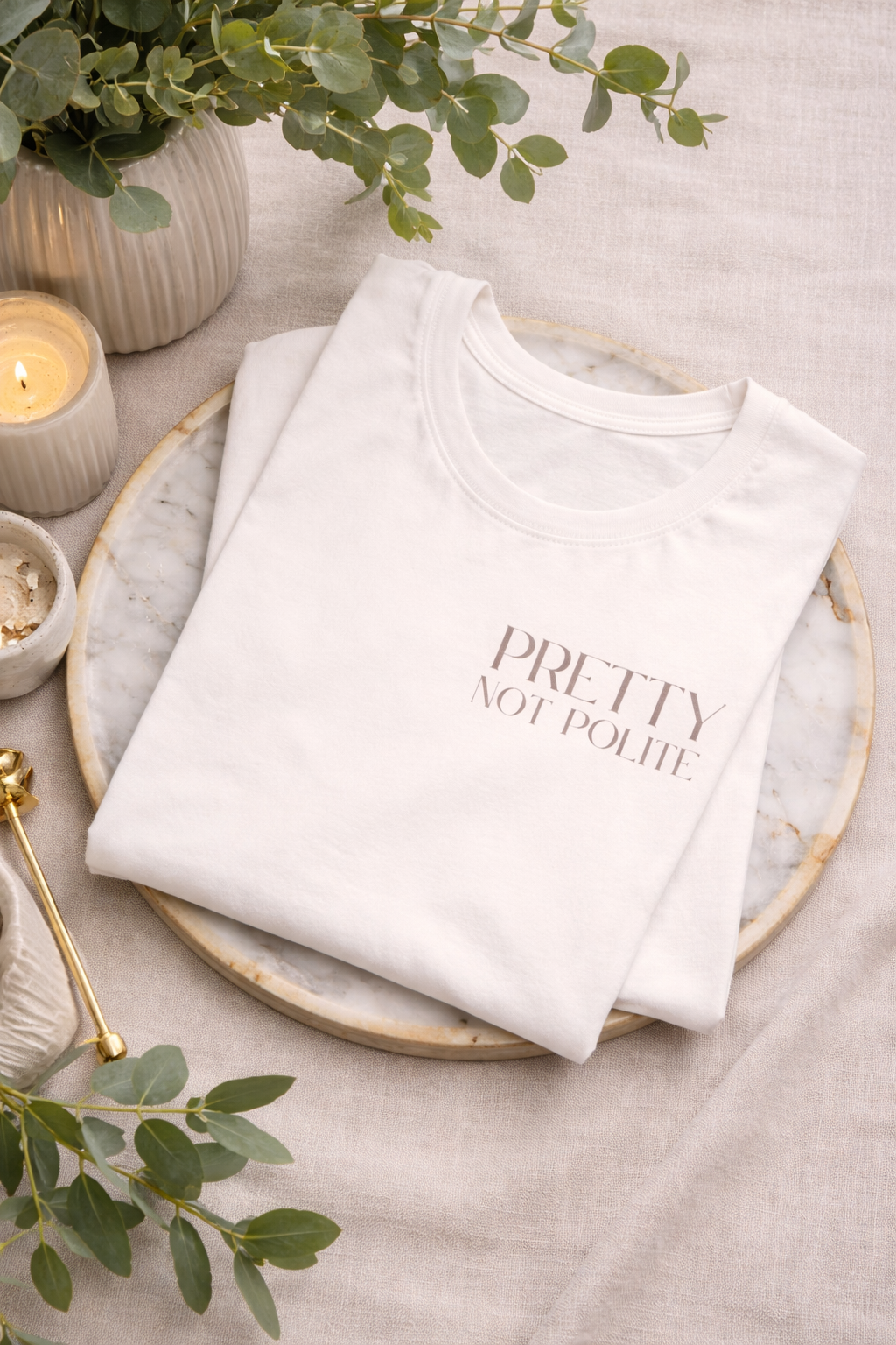 Pretty Not Polite Soft Tee Jersey Short Sleeve Tee