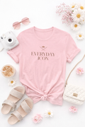 Everyday Icon Tee — Minimal Crown Graphic Short Sleeve T‑Shirt