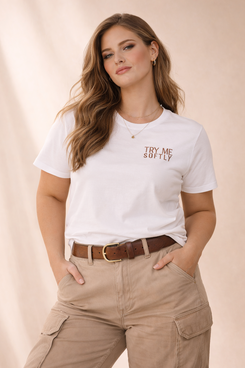Try Me Softly Tee — Minimal Chest Text Graphic T-Shirt