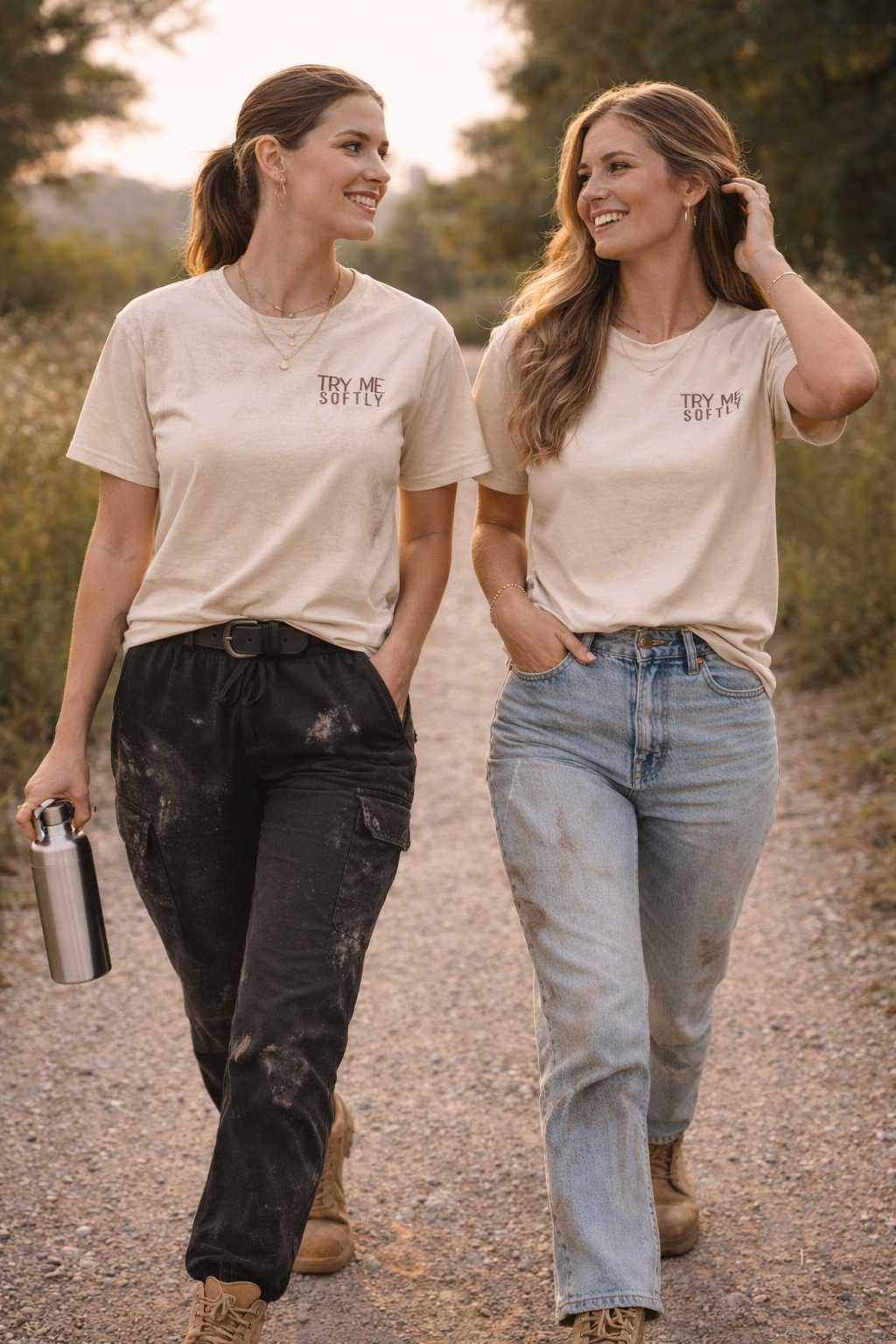 Try Me Softly Tee — Minimal Chest Text Graphic T-Shirt