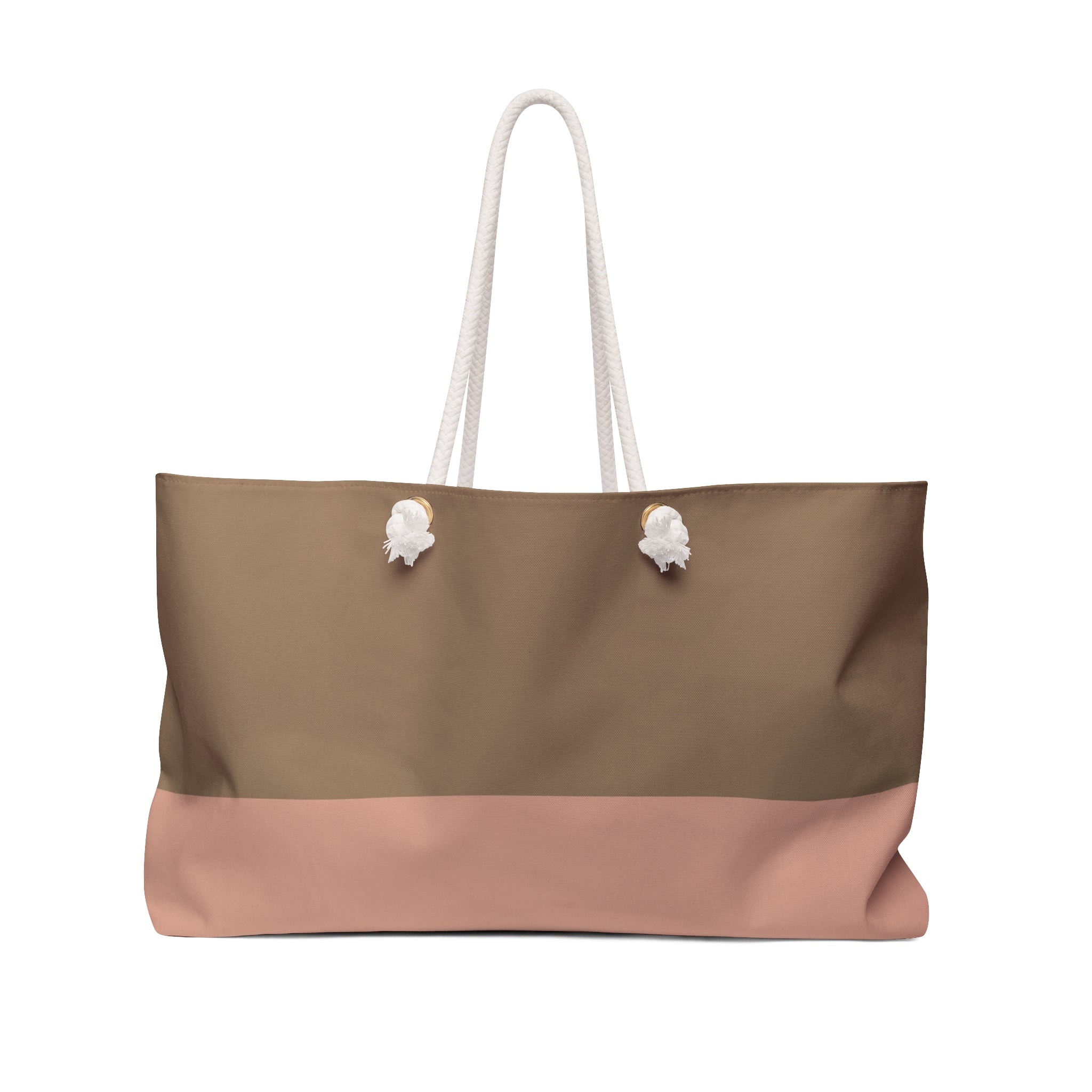 Neutral Two-Tone Weekender Bag – Brown & Blush Travel Tote