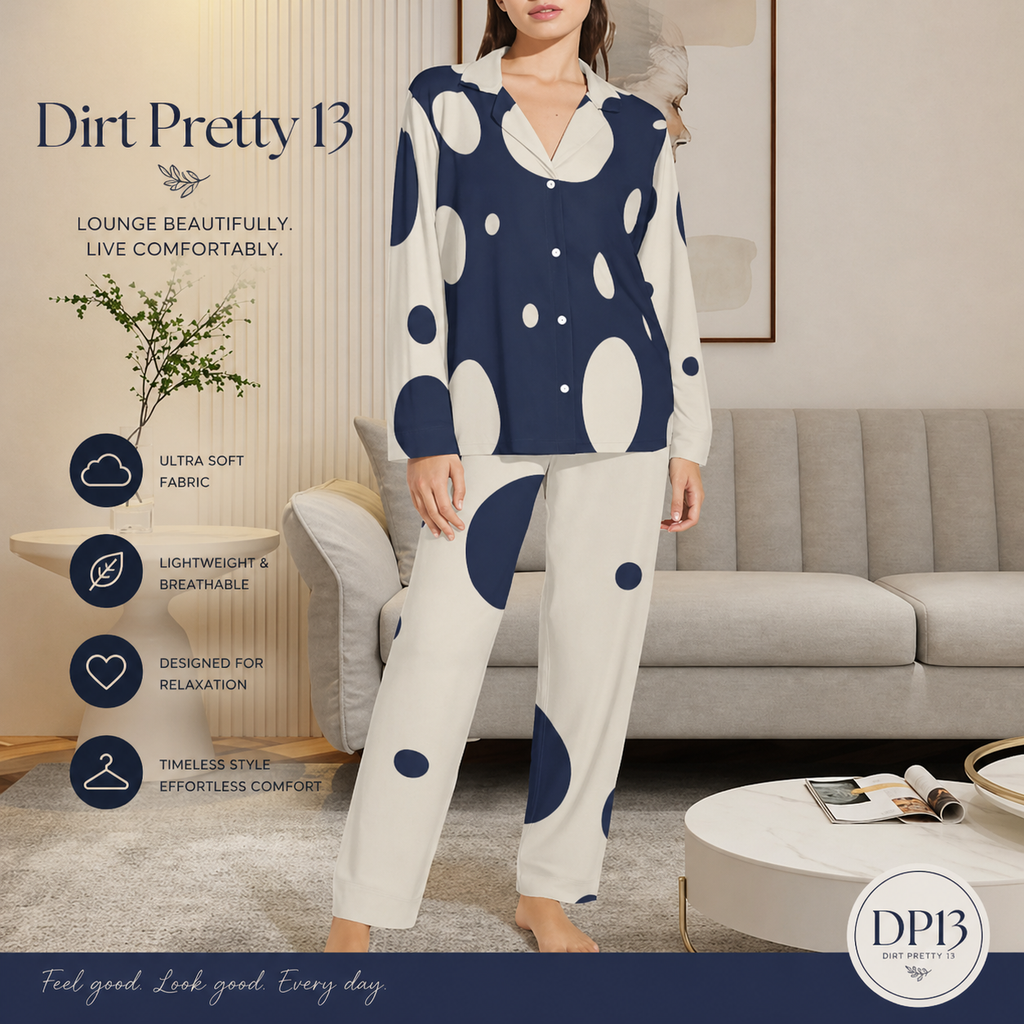 Women’s Lounge Pajama Set – Soft Printed Button Down Sleepwear (Sizes XS-4X)