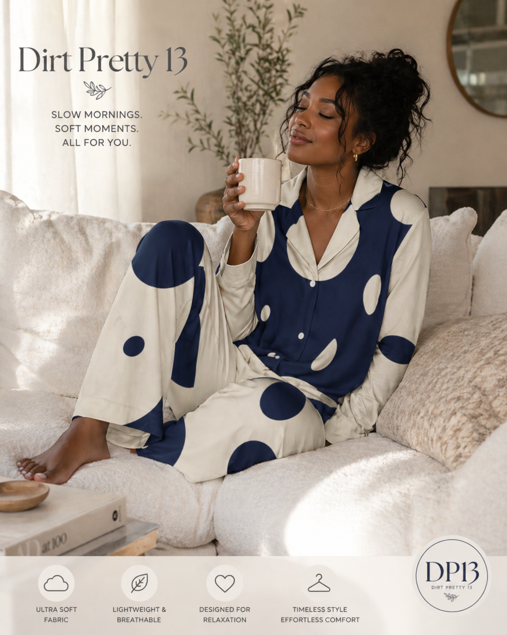 Women’s Lounge Pajama Set – Soft Printed Button Down Sleepwear (Sizes XS-4X)
